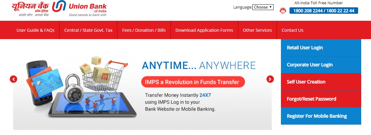internet banking union bank india online registration
