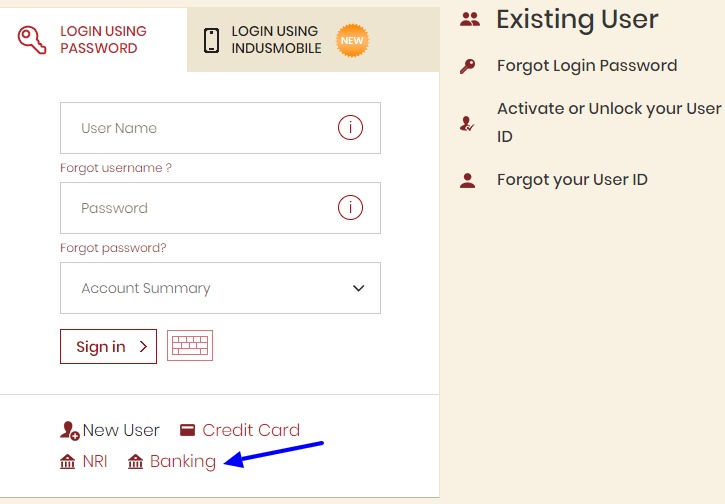 how to activate indusind net banking without debit card